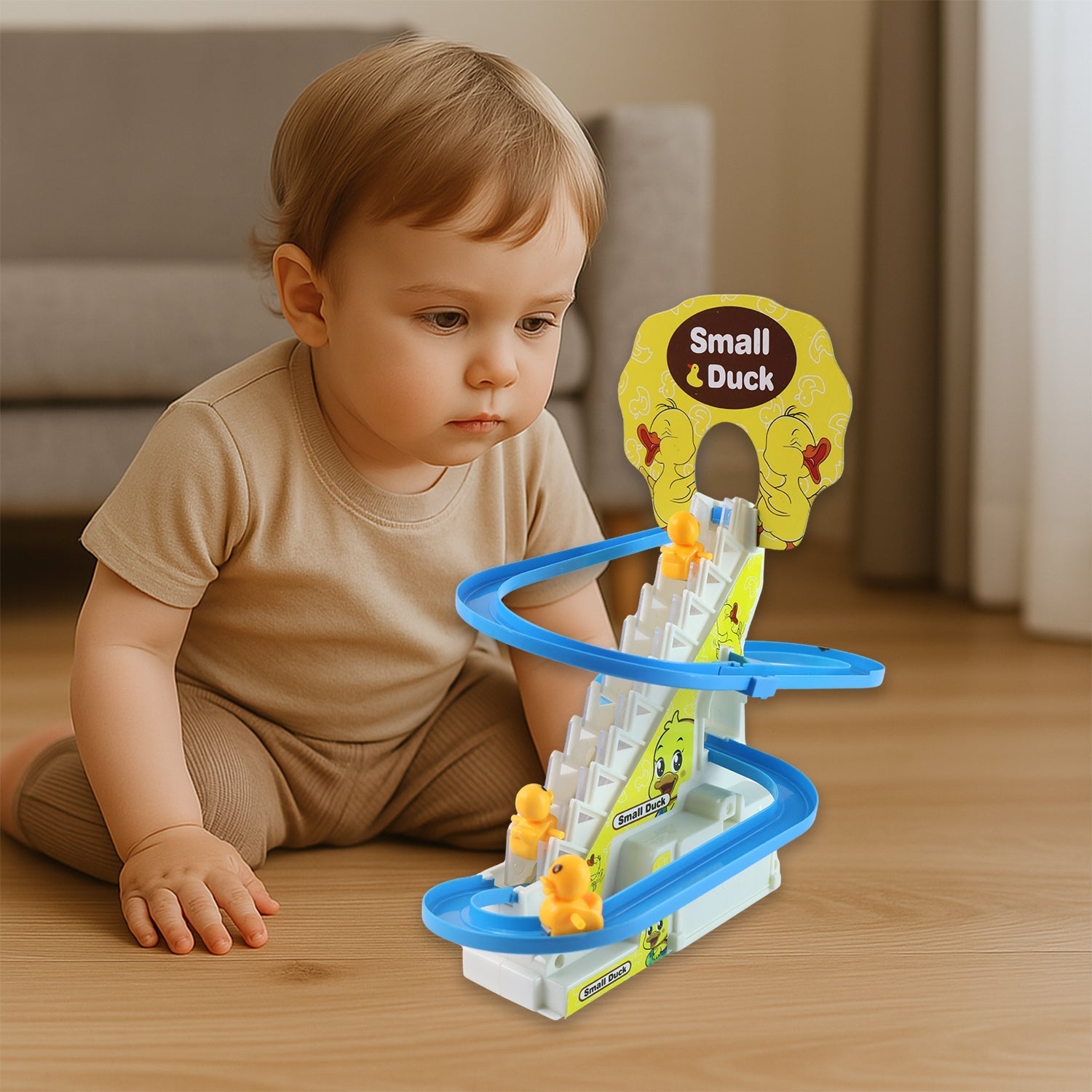LALA Small Duck Climb Stairs Toy Roller Coaster with Flashing Lights & Music (3 Ducks) LALA Small Duck Climb Stairs Toy Roller Coaster with Flashing Lights & Music (3 Ducks)